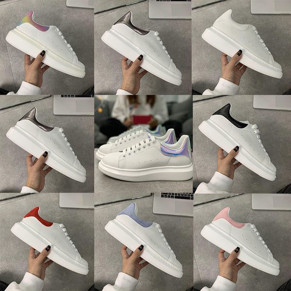 2020 fashion platform party 3m reflective laser lover luxury leather velvet outdoor sports flat men woman white size 35-45 casual shoes, Black